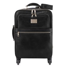 TL Voyager Valise Verticale en Cuir Avec 4 Roulettes Noir TL141911