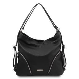 TL Bag Borsa al hombro en piel suave convertible en mochila Negro TL141938