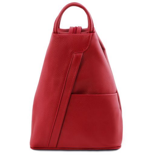 Shanghai Soft Leather Backpack Lipstick Red TL141881