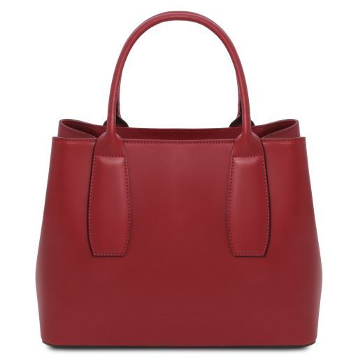 leather handbag red