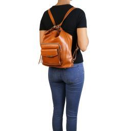 TL Bag Leather Convertible Backpack Shoulderbag Коньяк TL141535