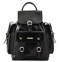 Pechino Кожаный рюкзак с просторными карманами Черный TL9052