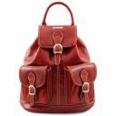 Tokyo Leather Backpack Red TL9035