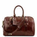 TL Voyager Leather Travel bag With Front Straps - Small Size Brown TL141249