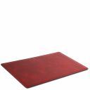 Office Set Sottomano da Scrivania e Tappetino per Mouse in Pelle Rosso TL141980