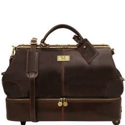 Siviglia Borsa da viaggio in pelle con doppio fondo e due ruote Testa di Moro TL141451
