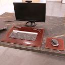 Office Set Leather Desk pad and Mouse pad Brown TL141980