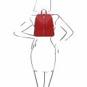 TL Bag Soft Leather Backpack for Women Lipstick Red TL141982