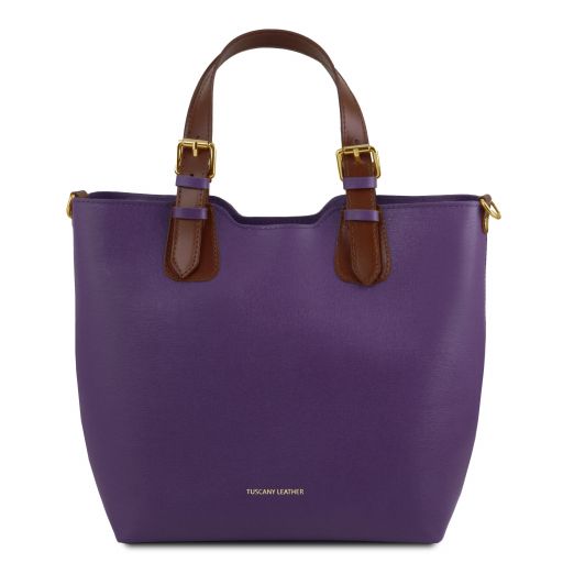TL Bag Saffiano Leather Tote Purple TL141696