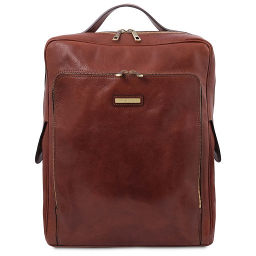 Bangkok Leather Laptop Backpack - Large Size Коричневый TL141987