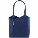 Patty Saffiano Leather Convertible Backpack Shoulderbag Dark Blue TL141455