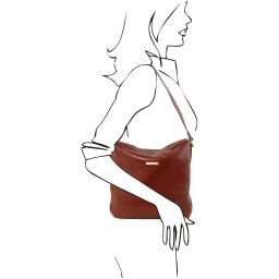 Alice Sac cabas en cuir pour femme - Grand modèle Marron foncé TL141480
