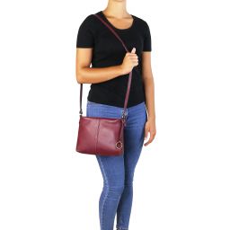 TL Bag Borsa a Tracolla in Pelle Morbida Rosso Lipstick TL141720