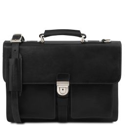 Assisi Borsa da Lavoro in Pelle 3 Scomparti Nero TL141825