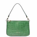 Cassandra Croc Print Leather Clutch Handbag Зеленый TL141917