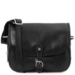 Alessia Leather shoulder bag Black TL142020