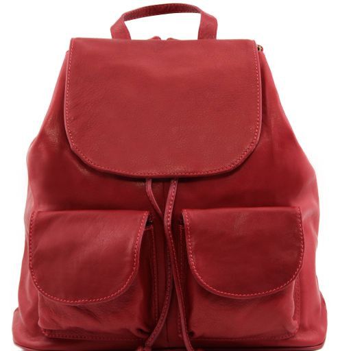 red leather backpacks