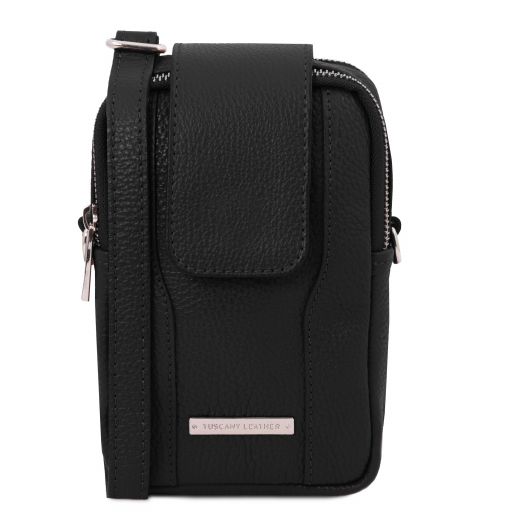 TL Bag Soft Leather Cellphone Holder Mini Cross bag Black TL141698