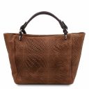 TL Bag Woven Printed Leather Shopping bag Cinnamon TL142066