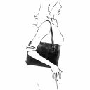 Ravenna Damen Business Tasche aus Leder Schwarz TL141795