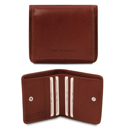 Exklusive Brieftasche aus Leder mit Münzfach Braun TL142059