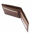 Elegante Cartera de Señor en Piel Marrón oscuro TL142056