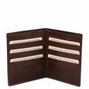 Эксклюзивный кожаный бумажник двойного сложения для мужчин Темно-коричневый TL142060