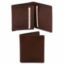 Эксклюзивный кожаный бумажник тройного сложения для мужчин Темно-коричневый TL142057