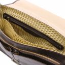 Mantova Leather Multi Compartment TL SMART Briefcase With Flap Dark Brown TL142068