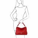 TL Bag Handtasche aus Weichem Leder Lipstick Rot TL142087
