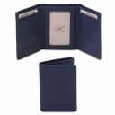 Exclusive Soft 3 Fold Leather Wallet Dark Blue TL142086