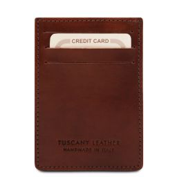 Elegante porta tarjetas de credito en piel Marrón TL140806