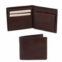 Эксклюзивный кожаный бумажник тройного сложения для мужчин Темно-коричневый TL141377