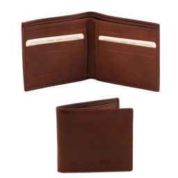 Exclusive 2 fold leather wallet for men Brown TL140797