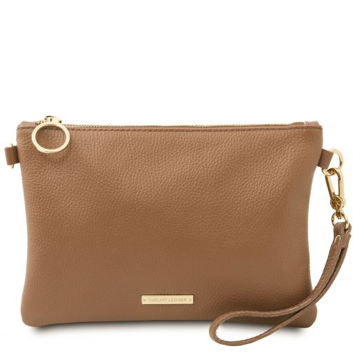 TL Bag Soft leather clutch Taupe TL142029