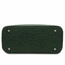 TL Bag Borsa a Mano in Pelle Stampata Effetto Struzzo Verde Foresta TL142120