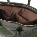 TL Bag Borsa a Mano in Pelle Stampata Effetto Struzzo Verde Foresta TL142120