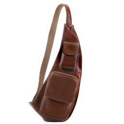 Leather crossover bag Brown TL141352