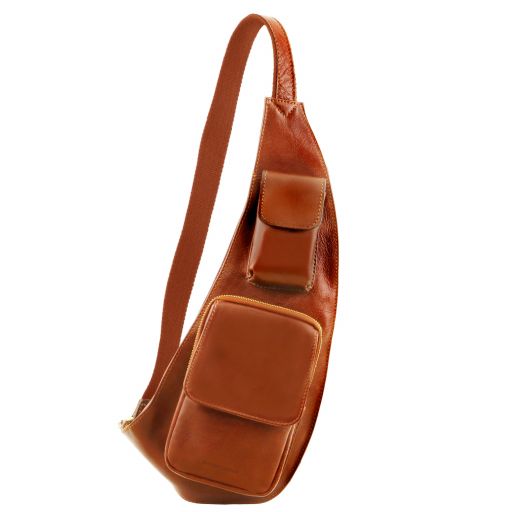Brusttasche aus Leder Honig TL141352