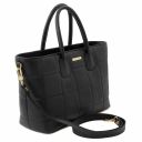 TL Bag Handtasche aus Weichem Leder im Steppdesign Schwarz TL142124