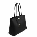 Pantelleria Shopping Tasche aus Leder und Brieftasche aus Leder mit 3 Scheinfächern und Münzfach Schwarz TL142157