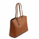 Pantelleria Leather Shopping bag and 3 Fold Leather Wallet With Coin Pocket Cognac TL142157