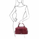 TL Bag Croc Print Soft Leather Maxi Duffle bag Bordeaux TL142121
