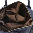 TL Bag Maxi Bauletto aus Weichem Leder mit Kroko-Prägung Dunkelblau TL142121