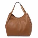 Cinzia Shopping Tasche aus Weichem Leder Cognac TL142144