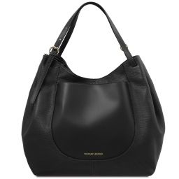 Cinzia Soft leather shopping bag Black TL142144