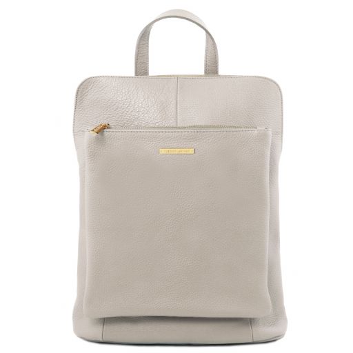 TL Bag Soft Leather Backpack for Women Light grey TL141682