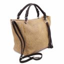 TL Bag Woven Printed Leather Shopping bag Beige TL142066