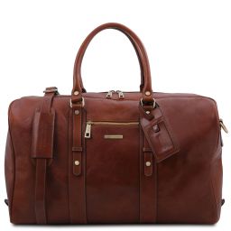 TL Voyager Sac de Voyage en Cuir Avec Poche Frontale Marron TL142140