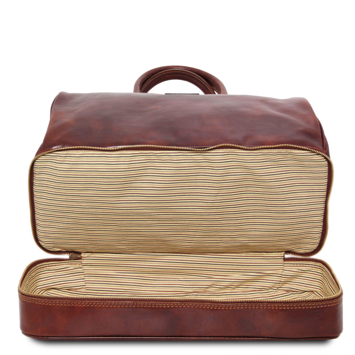 Barcellona Doublebottom Gladstone Leather Bag Brown TL141185